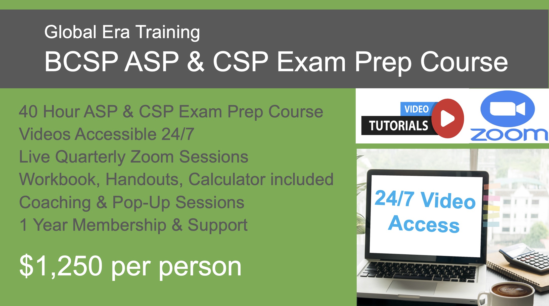 Global ERA Training BCSP ASP & CSP Zoom Test Prep Information