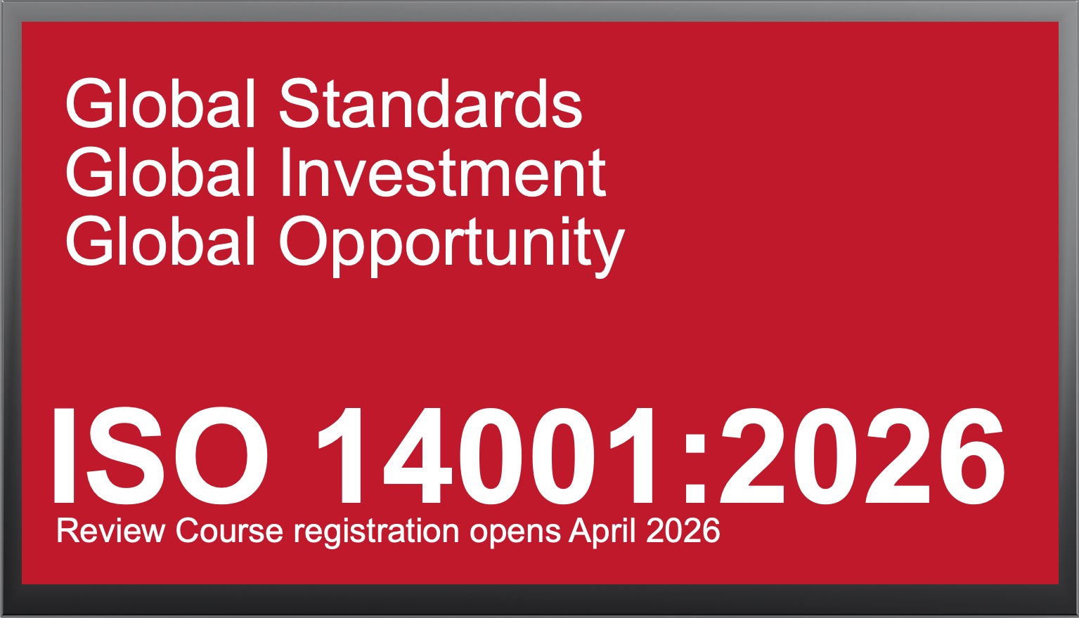 Ch4Training ISO 14001:2026 Review Course registration opens April 2026.
